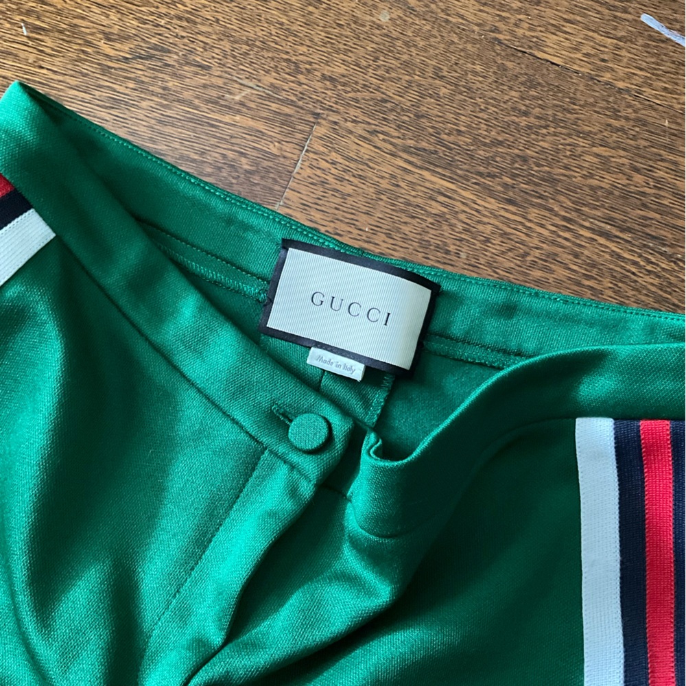 Gucci Green Pearl Pants
